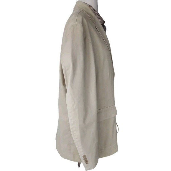Polo Ralph Lauren Preppy Career Blazer Men's Size 44L Beige Chino Cotton Stretch - Picture 4 of 12
